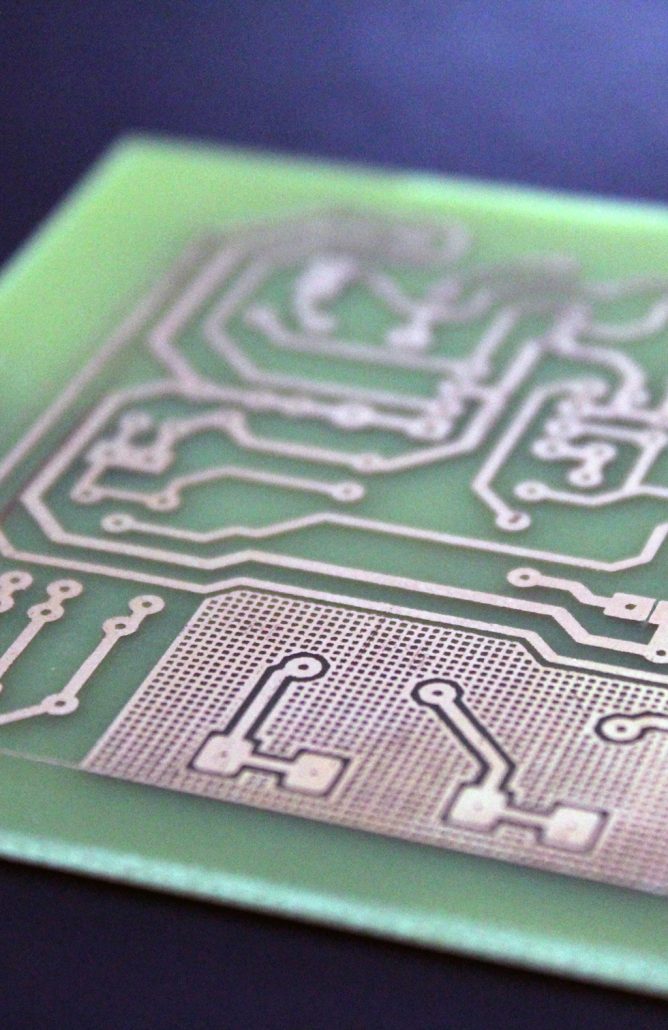Result of PCB Laser Engraving with FABtotum Laser Head