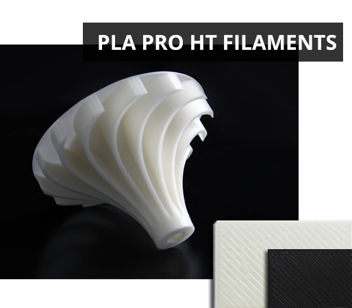 FABtotum PLA PRO HT Filament, available in two different colors