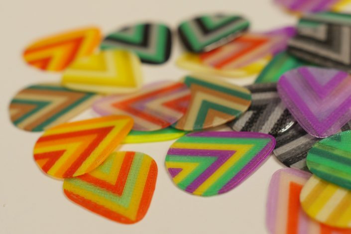 Durable and multicolor 3D Printed Guitar Picks